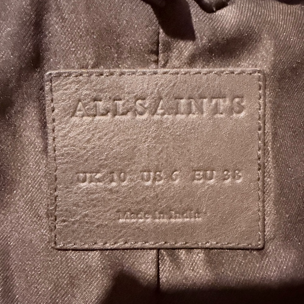 ALLSAINTS BALFERN LEATHER BIKER JACKET SIZE 10 - Picture 5 of 12